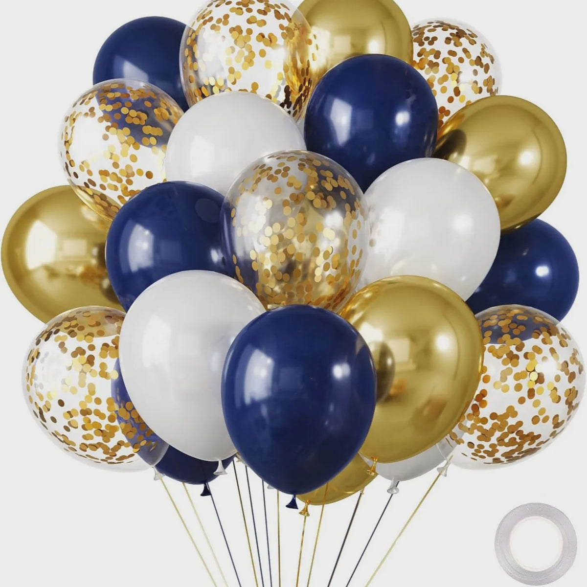 30 Stuks Chrome Latex Ballonnen Mix: Wit, Roze & Blauw - Feestdecoratie