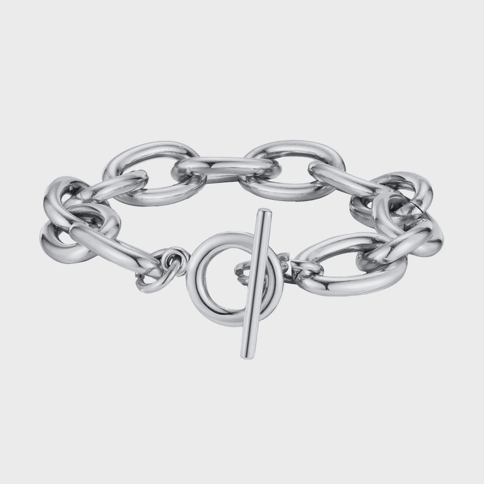 Gouden Chunky Schakelarmband met OT Sluiting - Roestvrij Staal, Aanslagvrij