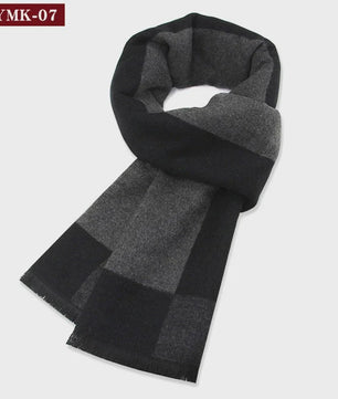 Luxe Heren Sjaal - Warme Wol & Kasjmier - Winter Ruitpatroon
