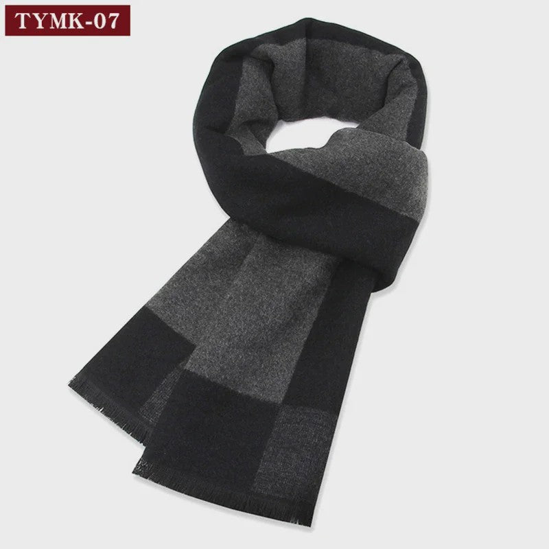 Luxe Heren Sjaal - Warme Wol & Kasjmier - Winter Ruitpatroon