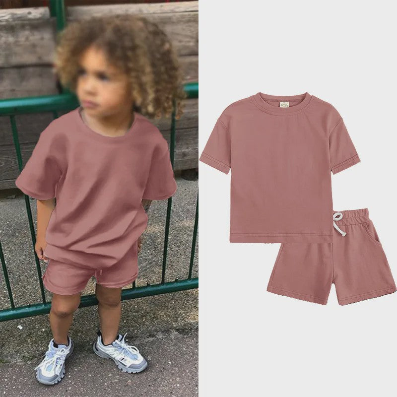 Zomer Set Kinderen: T-shirt met Korte Broek - Jongens & Meisjes Sportkleding Outfit