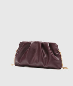 Luxe Plissé Avondtas met Gouden Ketting - Clutch & Schoudertas voor Feestelijke Gelegenheden