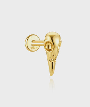 925 Sterling Zilveren Kolibrie Oorbellen Dames - 18K Goudkleurig Platte Achterkant Studs