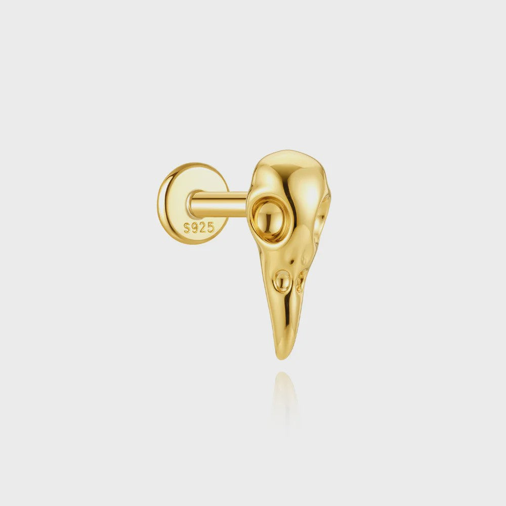 925 Sterling Zilveren Kolibrie Oorbellen Dames - 18K Goudkleurig Platte Achterkant Studs