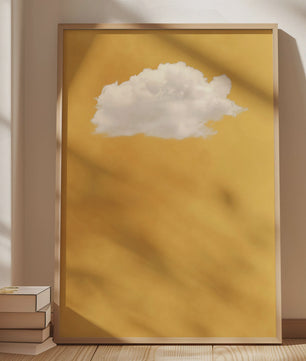 Abstracte Blauwe Wolken Poster - Minimalistische Canvas Muurkunst voor Moderne Woonkamer