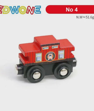 Houten Magneet Treinwagon Set - Uitbreidbaar en Compatibel met Houten Spoorsystemen