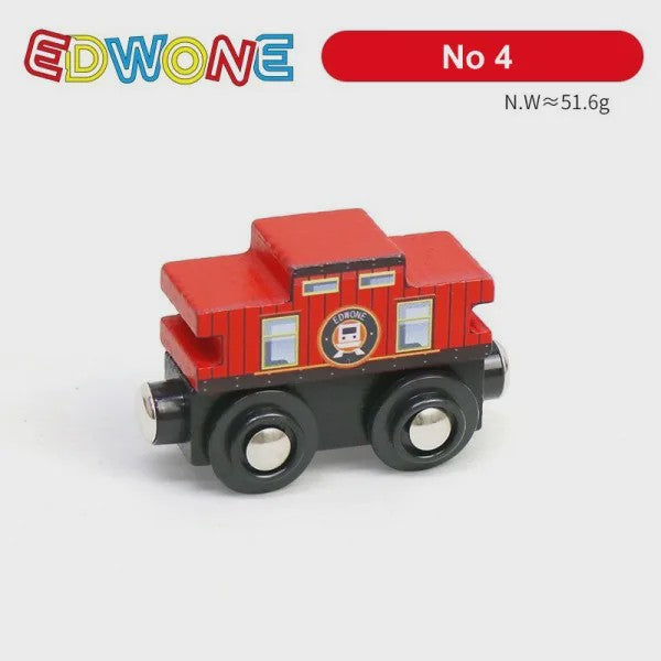 Houten Magneet Treinwagon Set - Uitbreidbaar en Compatibel met Houten Spoorsystemen