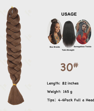 Jumbo Braiding Hair Extensions - 82 inch Synthetisch Vlecht Haar voor Box Braids & Twist