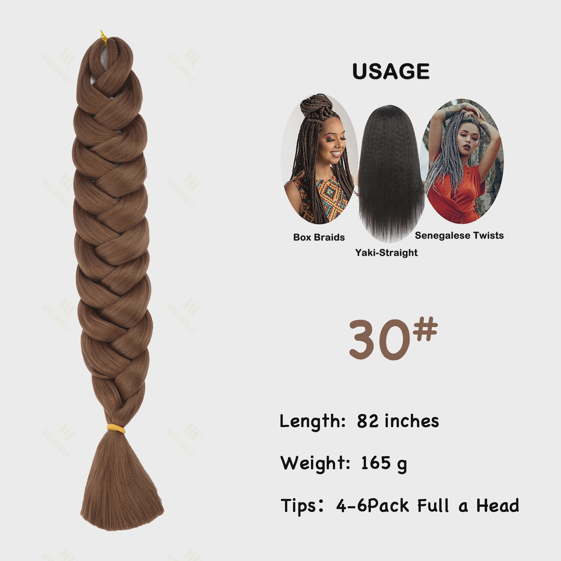 Jumbo Braiding Hair Extensions - 82 inch Synthetisch Vlecht Haar voor Box Braids & Twist