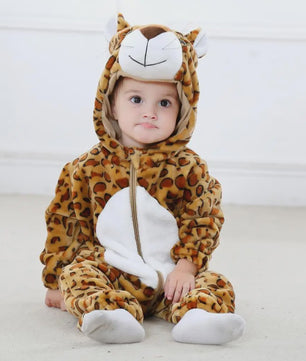 Baby Romper Dierenkostuum Kigurumi - Zacht Flanellen Jumpsuit voor Jongens & Meisjes