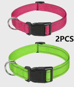 Verstelbare Halsband voor Honden en Puppies met Reflecterende Strepen - Veilig en Comfortabel