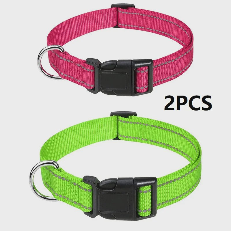 Verstelbare Halsband voor Honden en Puppies met Reflecterende Strepen - Veilig en Comfortabel