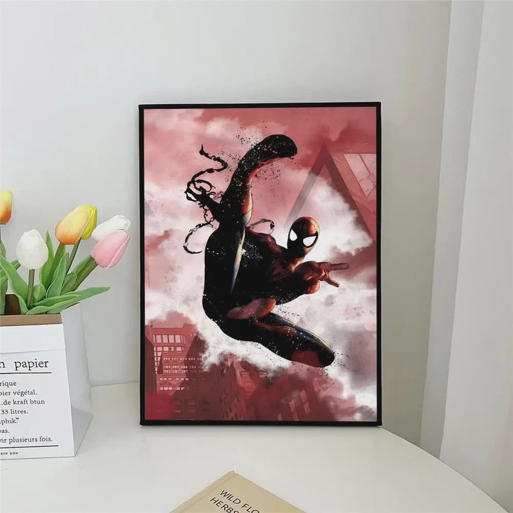 Frameloze Spiderman Poster - Marvel Kunst Print voor Woonkamer, Slaapkamer, Bar