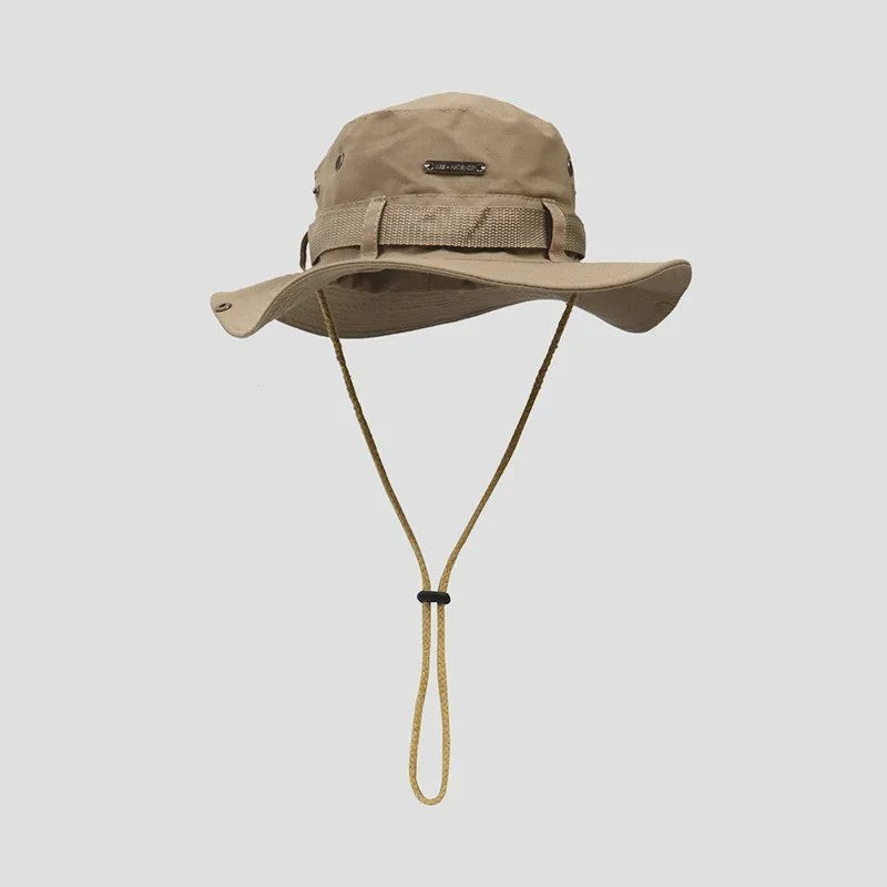 Heren Bucket Hat met Brede Rand - UV Bescherming voor Vissen, Wandelen & Outdoor