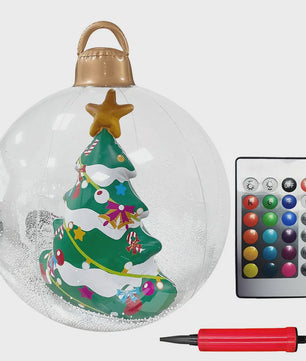 24 Inch Opblaasbare Kerstbal met LED Verlichting - XL Tuindecoratie