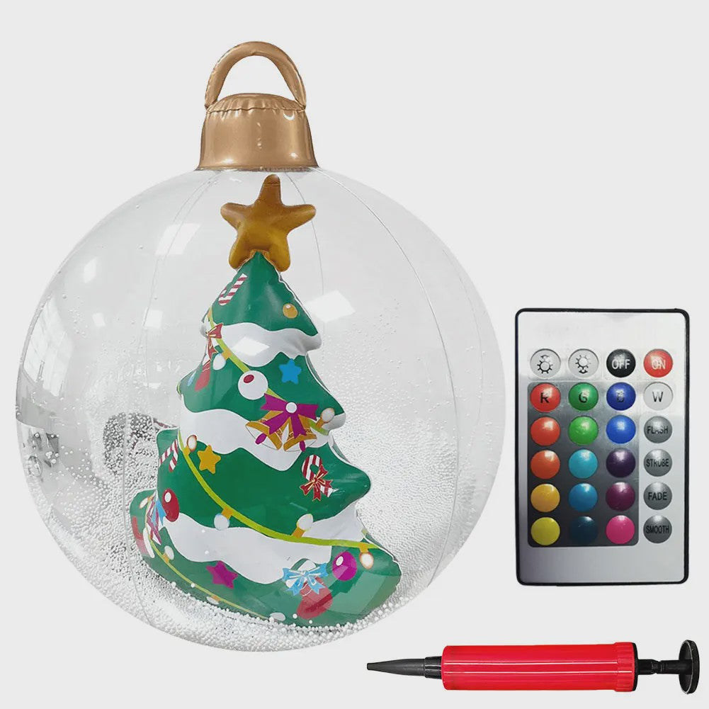24 Inch Opblaasbare Kerstbal met LED Verlichting - XL Tuindecoratie