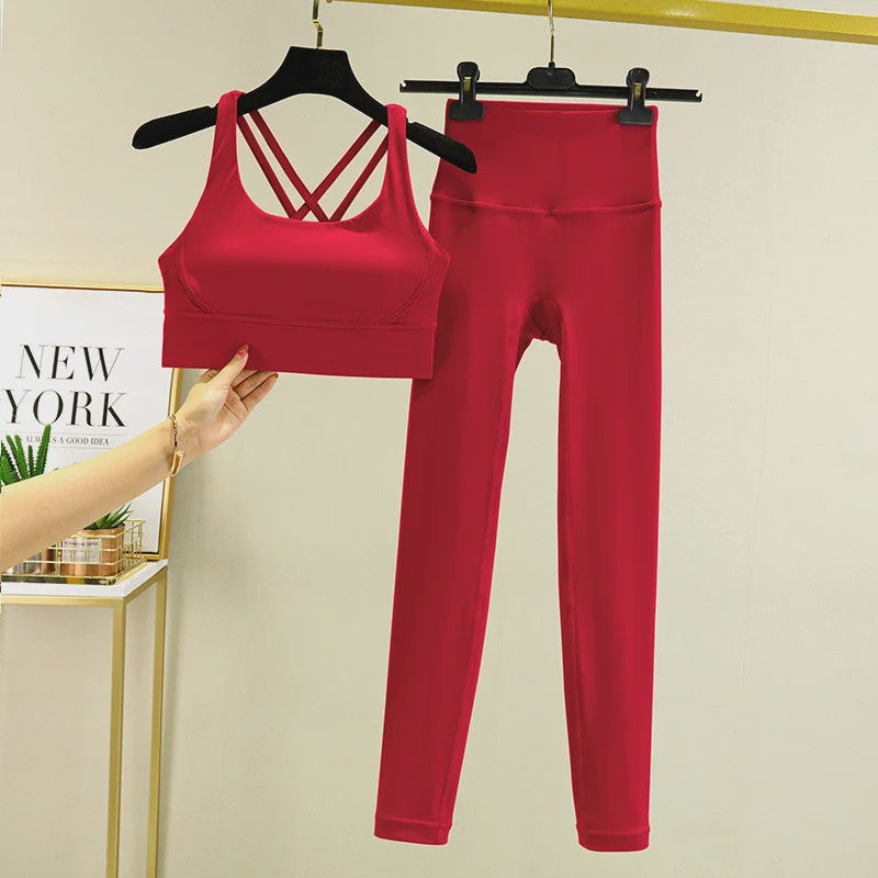 Dames Yogaset: Sport BH met Hoge Taille Legging - Squat Proof & Tummy Control