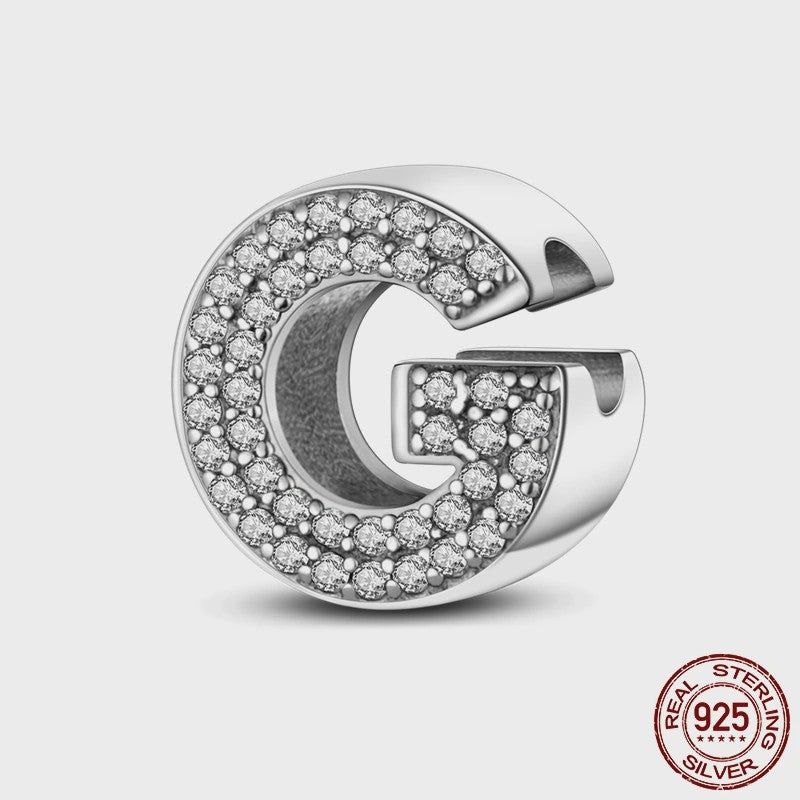 925 Sterling Zilver Letter Bedels A-Z met Zirkonia - Personaliseer je Armband