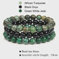 Set van 3 Natuursteen Armbanden: Rozenkwarts, Obsidiaan & Tijgeroog