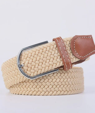 Unisex Gevlochten Elastische Riem met Pin Gesp - 107-130cm
