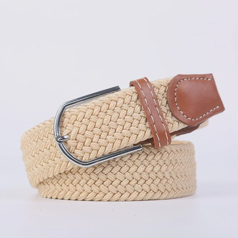 Unisex Gevlochten Elastische Riem met Pin Gesp - 107-130cm