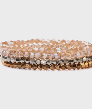 Set van 4 Kristallen Kralen Armbanden - Kleurrijk & Elegant