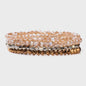 Set van 4 Kristallen Kralen Armbanden - Kleurrijk & Elegant