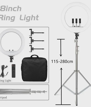 18 Inch Ring Light LED Lamp met Verstelbaar Statief & Telefoonhouder voor YouTube, Foto & Studio