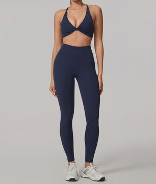 Dames Yoga Set 2-Delig: Sneldrogend Sportpak met Lange Mouwen Top en Hoge Taille Shorts