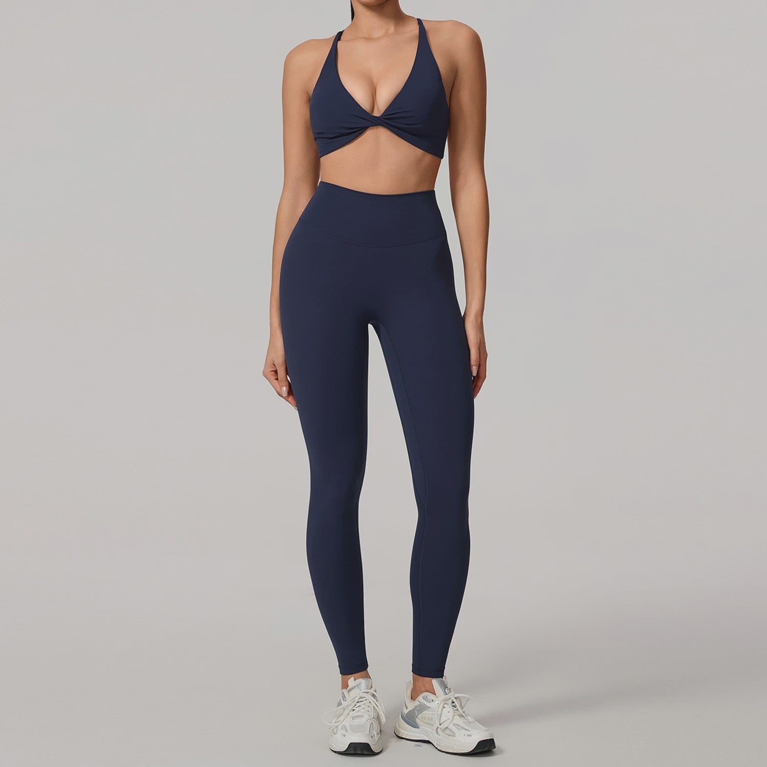 Dames Yoga Set 2-Delig: Sneldrogend Sportpak met Lange Mouwen Top en Hoge Taille Shorts