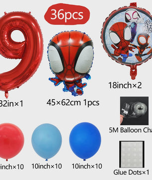 Superheld Folieballonnen Set: Spiderman, Batman, Iron Man & Captain America - Feestdecoratie