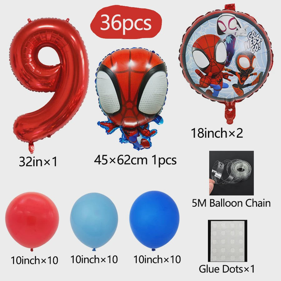 Superheld Folieballonnen Set: Spiderman, Batman, Iron Man & Captain America - Feestdecoratie