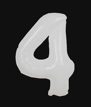 Grote Folie Ballonnen Cijfers 0-9 Cream Caramel & Wit (32/40 inch) - Feestdecoratie
