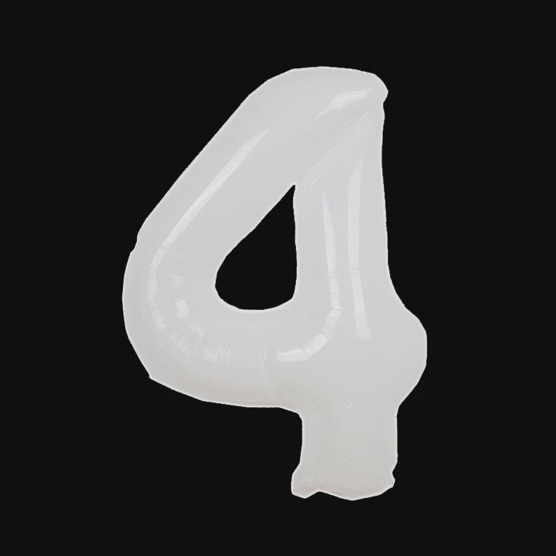 Grote Folie Ballonnen Cijfers 0-9 Cream Caramel & Wit (32/40 inch) - Feestdecoratie