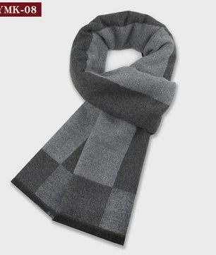 Luxe Heren Sjaal - Warme Wol & Kasjmier - Winter Ruitpatroon