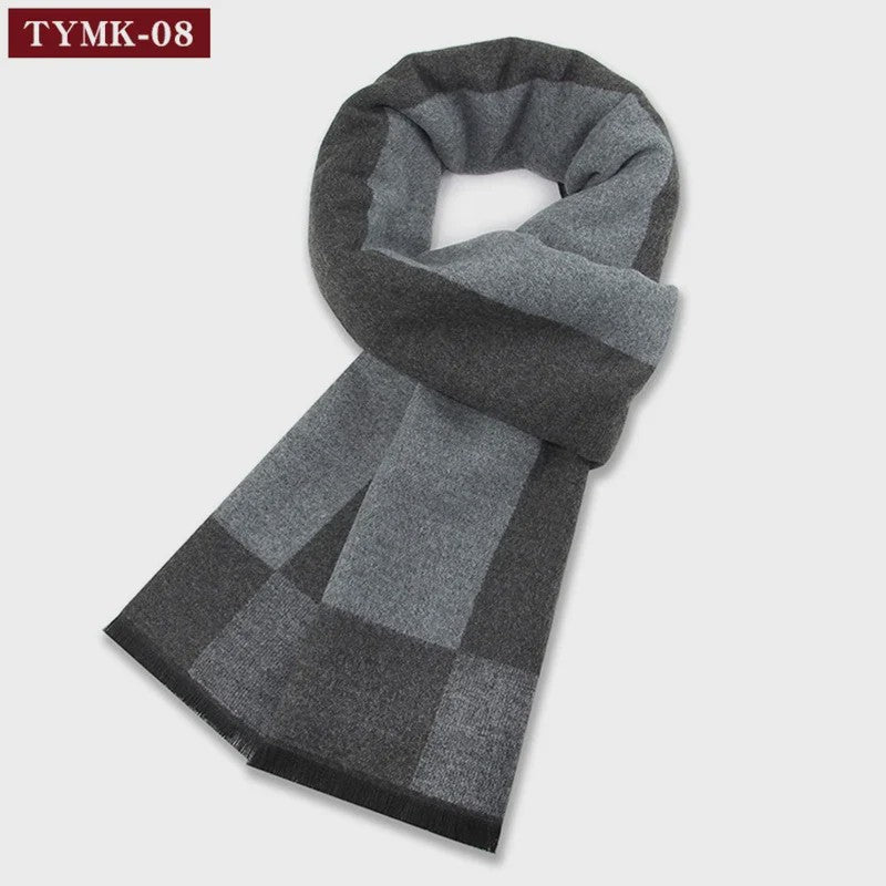 Luxe Heren Sjaal - Warme Wol & Kasjmier - Winter Ruitpatroon