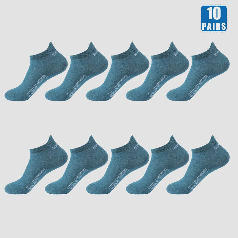 5/10 Paar Katoenen Sneakersokken Heren & Dames - Ademend Mesh & Comfortabel