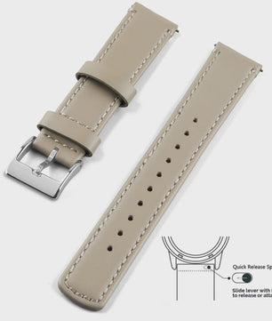 Top Grain Echt Lederen Horlogeband - 20mm/22mm Quick Release - Voor Heren, Dames & Samsung Galaxy Watch