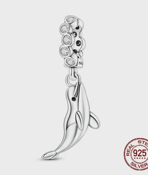 925 Sterling Zilveren Bedel Set: Dolfijn, Zeepaardje & Octopus - Blauw - DIY Armband Sieraden