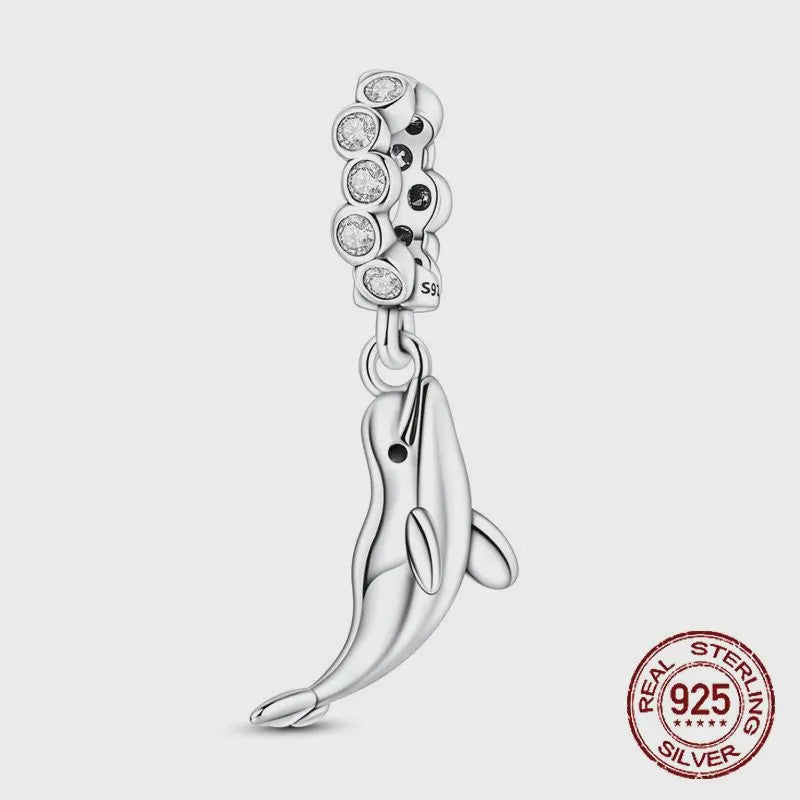 925 Sterling Zilveren Bedel Set: Dolfijn, Zeepaardje & Octopus - Blauw - DIY Armband Sieraden