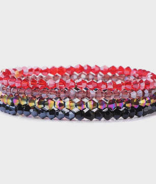 Set van 4 Kristallen Kralen Armbanden - Kleurrijk & Elegant