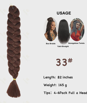 Jumbo Braiding Hair Extensions - 82 inch Synthetisch Vlecht Haar voor Box Braids & Twist