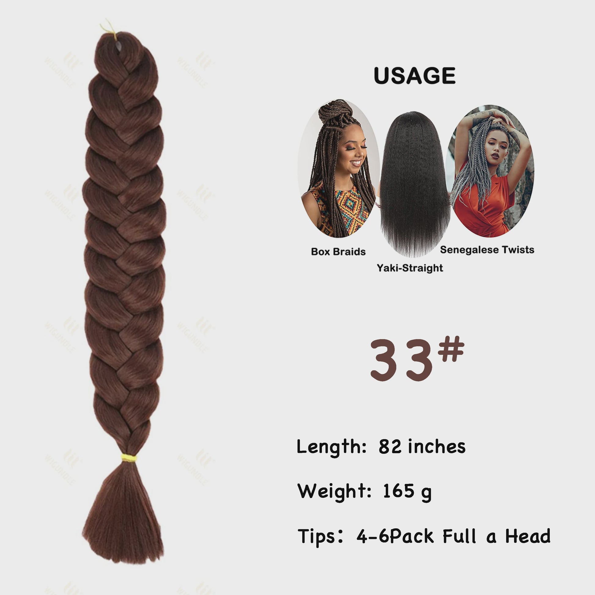 Jumbo Braiding Hair Extensions - 82 inch Synthetisch Vlecht Haar voor Box Braids & Twist