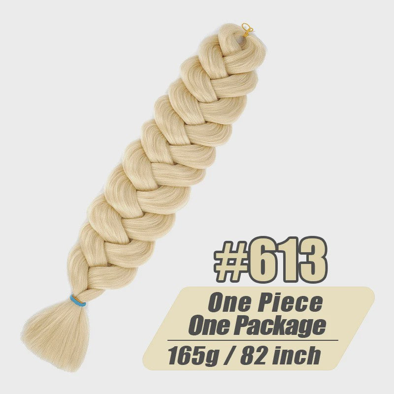 82 Inch Kanekalon Jumbo Braiding Hair - 165g Pre-Stretched Synthetisch Vlecht Haar voor Crocheten