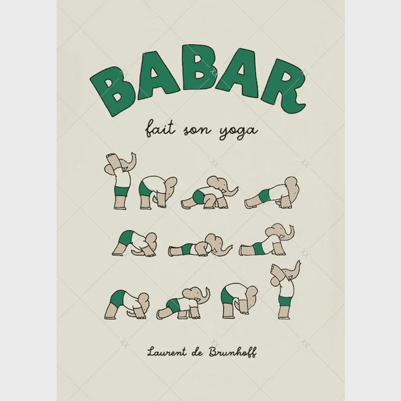 Babar Poster Canvas - Sprookjes Kunst voor Kinderkamer & Babykamer Decoratie