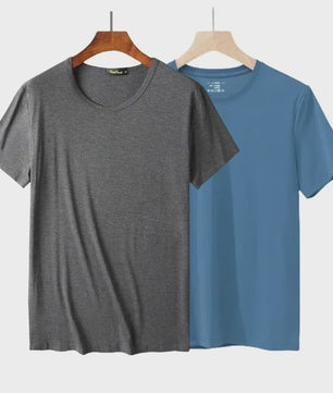 2-Pack Bamboe Fiber T-shirts Heren - Ronde Hals, Korte Mouw, Ademend & Zweetabsorberend