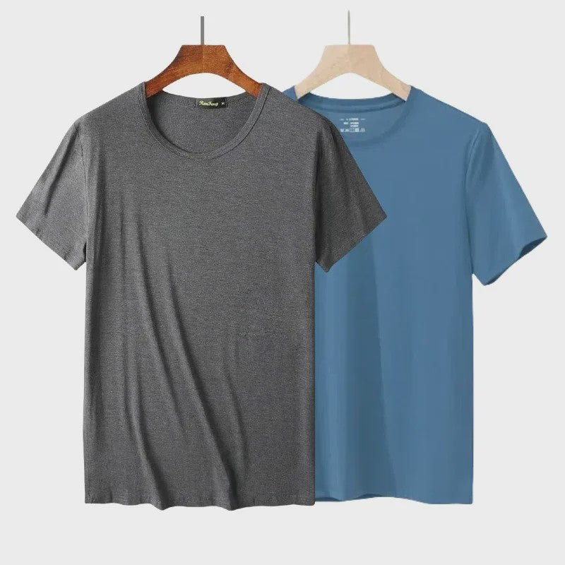 2-Pack Bamboe Fiber T-shirts Heren - Ronde Hals, Korte Mouw, Ademend & Zweetabsorberend