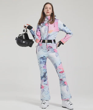 Dames Winter Ski-overall One Piece - Waterdicht, Winddicht & Warm - Outdoor Snowboard Jumpsuit