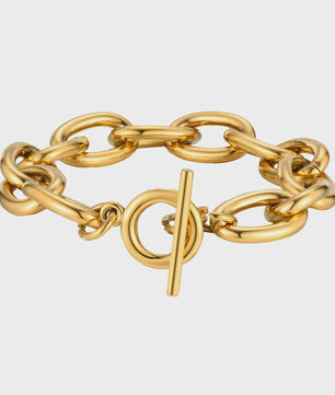 Gouden Chunky Schakelarmband met OT Sluiting - Roestvrij Staal, Aanslagvrij