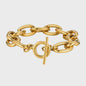 Gouden Chunky Schakelarmband met OT Sluiting - Roestvrij Staal, Aanslagvrij